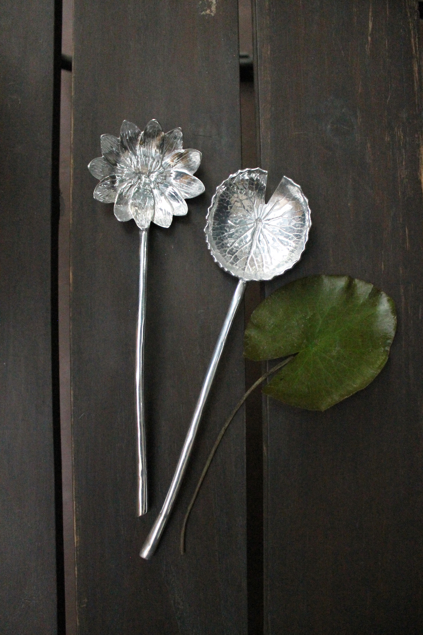 White Lily Serving Set - Nickelplate