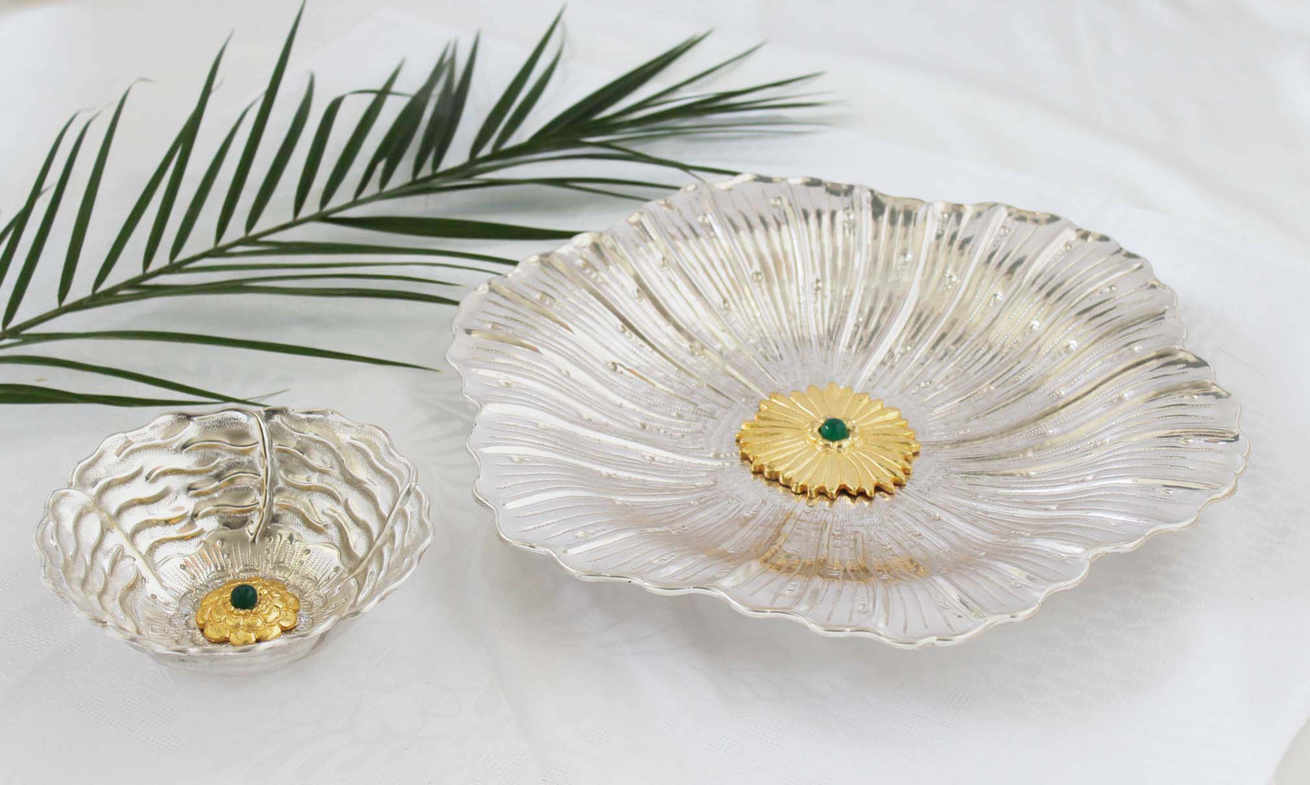 Peony Flower Bowl - Silverplate