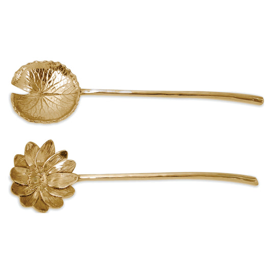 White Lily Serving Set - Gold