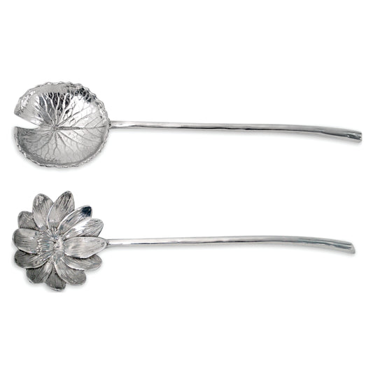 White Lily Serving Set - Nickelplate